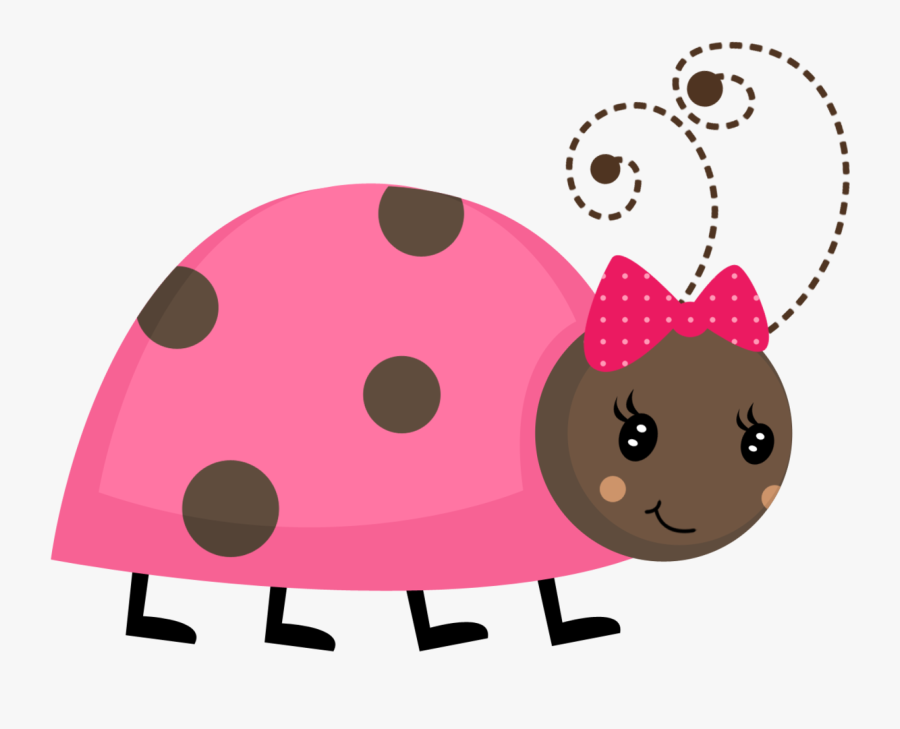 Pink Clipart Lady Bug - Pink And Black Ladybug, Transparent Clipart