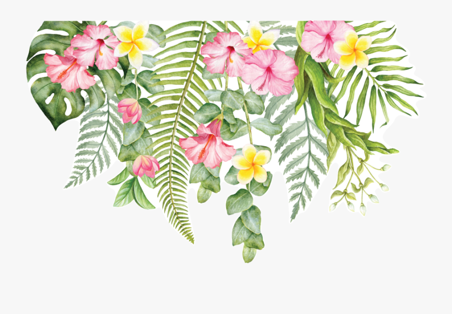 Cut Wall Tropical Decal Flower Design Floral Clipart - Tropical Flower Png Free, Transparent Clipart