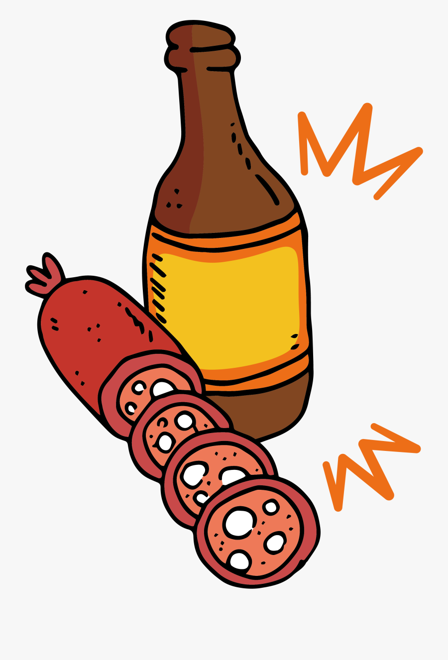 Sausage Beer Bratwurst Hot Dog Clip Art - Hot Dog, Transparent Clipart