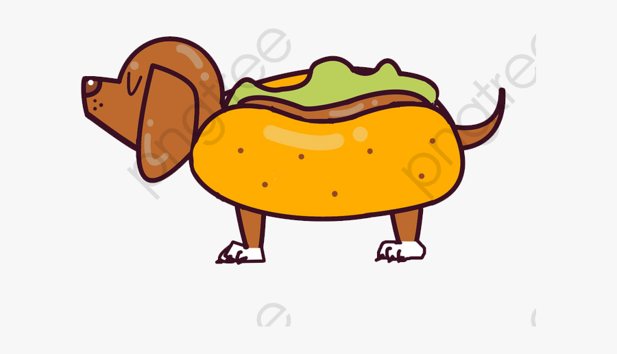 Cartoon Hot Dog Dachshund - Dibujos Kawaii De Perros, Transparent Clipart