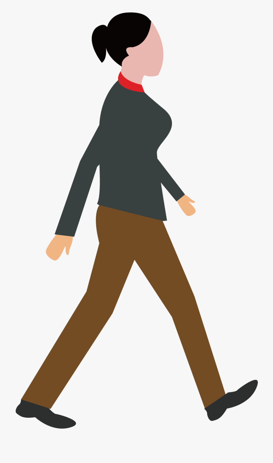 Clipart Walking Female Walking - Person Walking Clipart Png, Transparent Clipart