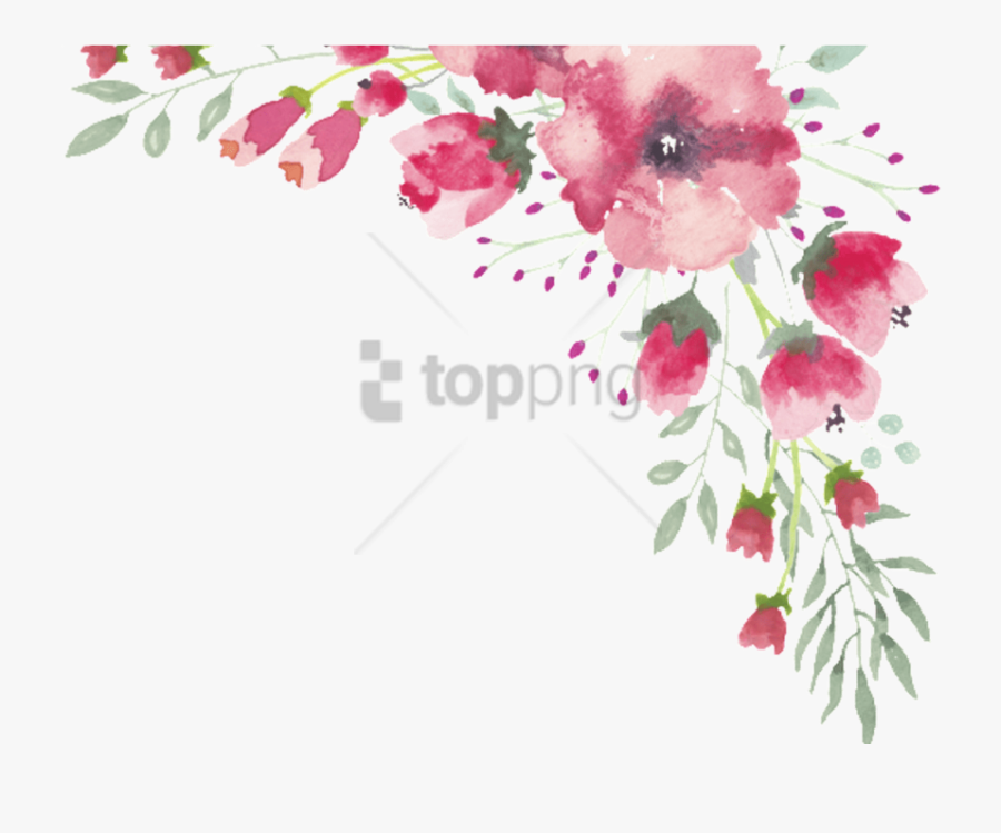 Watercolor Flower Border Transparent, Transparent Clipart