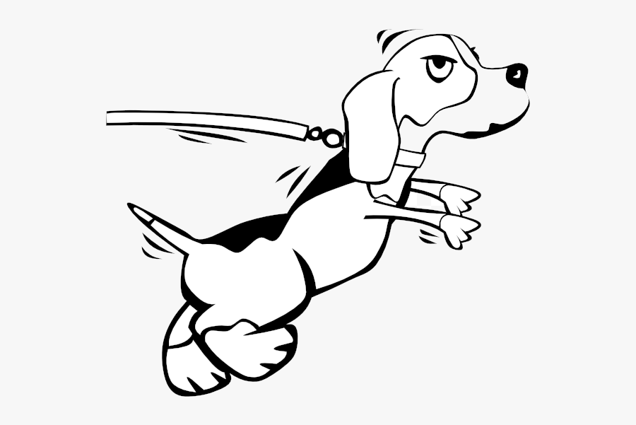Dog Walking Clipart Transparent Clip Art Png - Dog On Leash Cartoon, Transparent Clipart