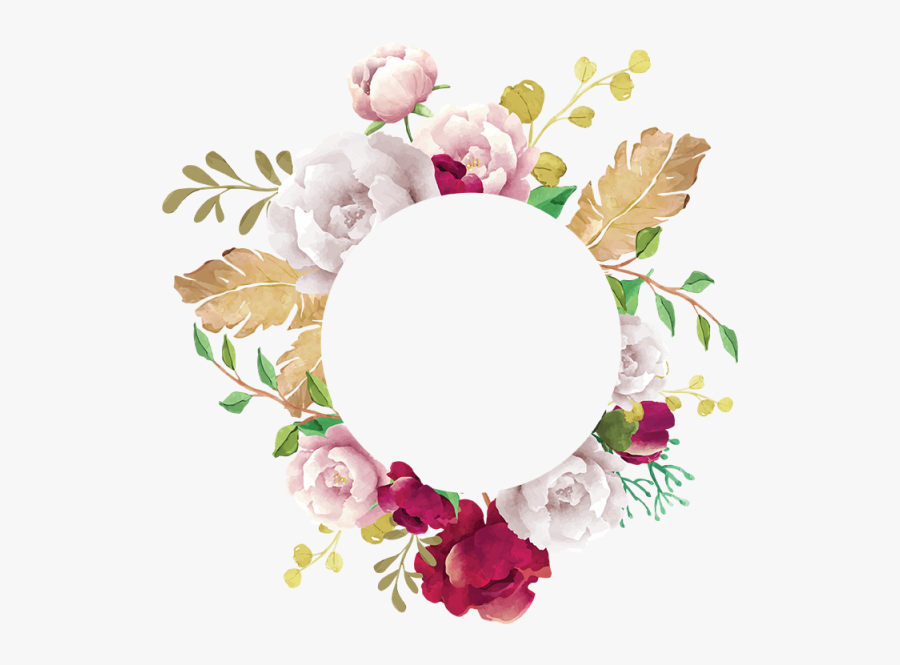 Flower Frame White Pink - Floral Frame Png Hd, Transparent Clipart
