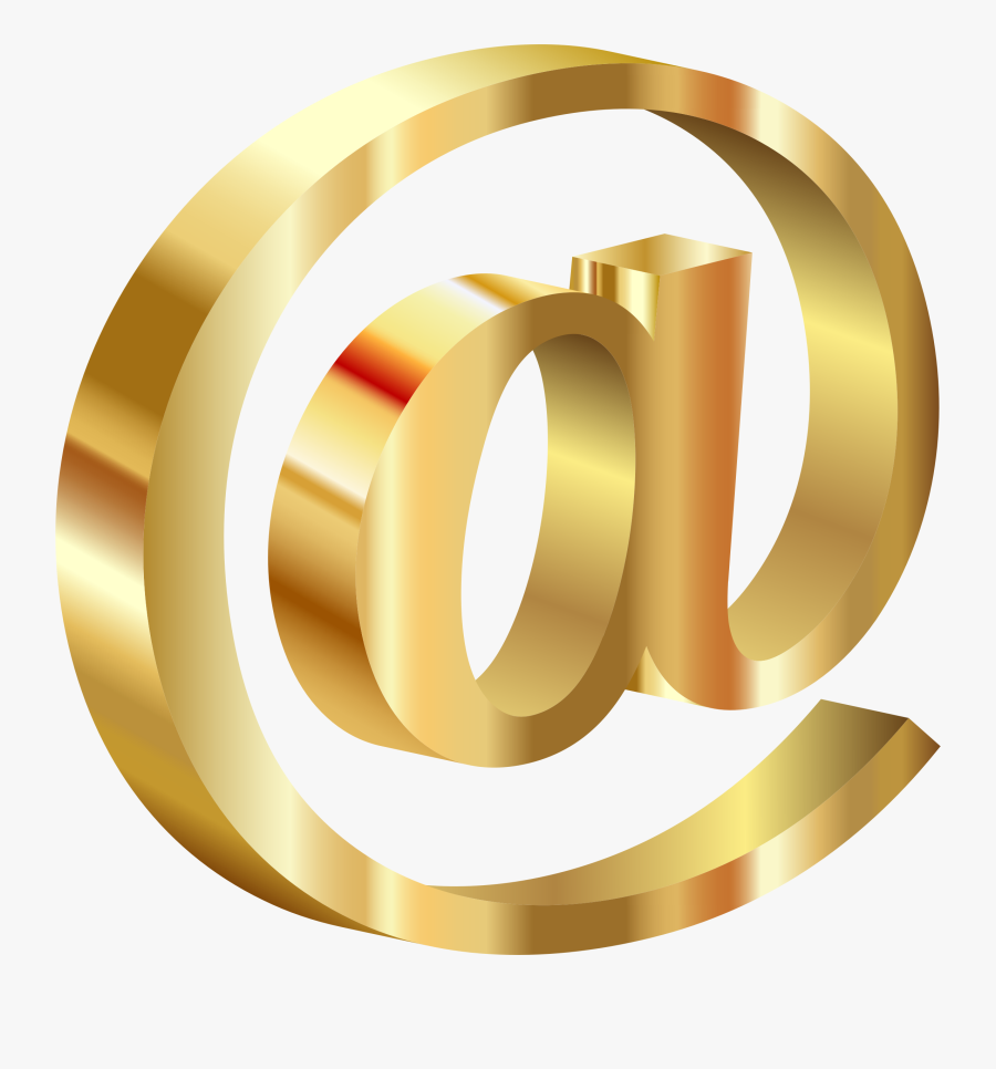 Wedding Ring,gold,trademark - Transparent Gold At Sign, Transparent Clipart