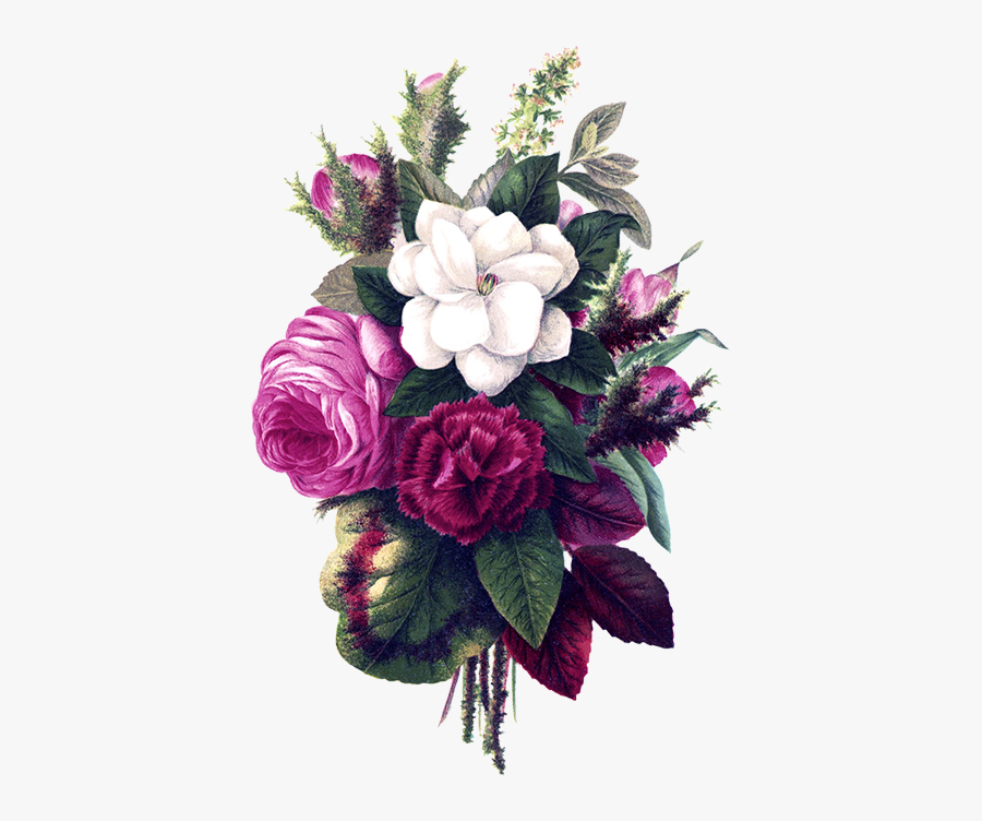 Beautiful Flowers Roses And Other Flowers - Vintage Flowers Png Purple, Transparent Clipart