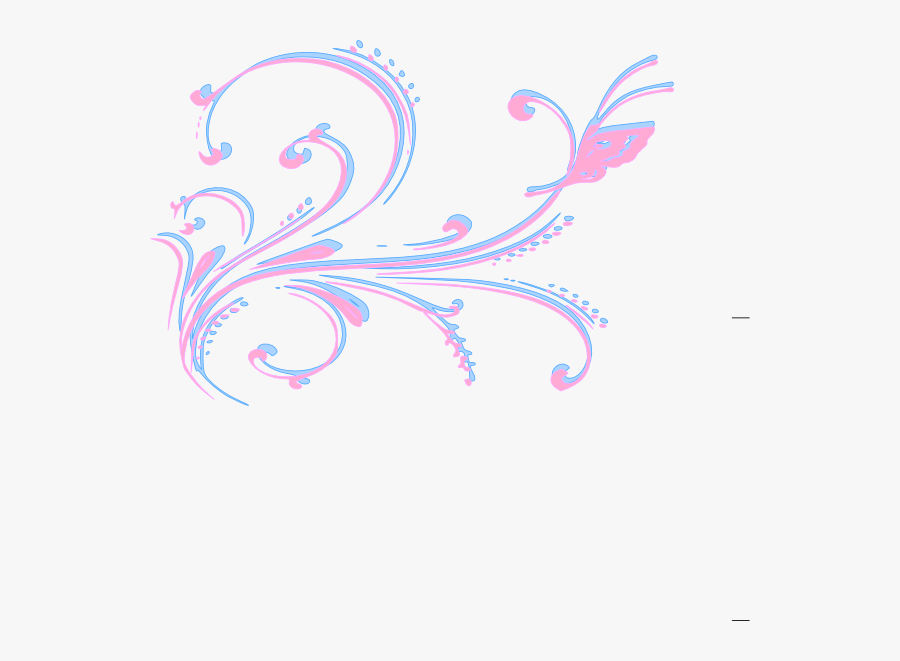Baby Pink And Blue Floral Svg Clip Arts, Transparent Clipart