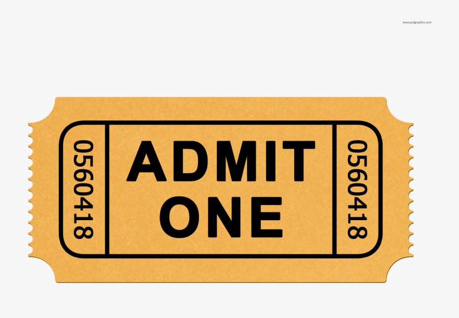 Ticket Admit One Cinema Clip Art - Admission Ticket Template, Transparent Clipart