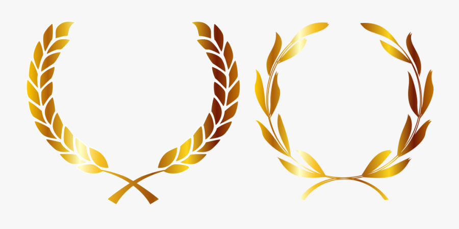 Medal Crown Gold Laurel Wreath - Gold Laurel Wreath Vector Png, Transparent Clipart