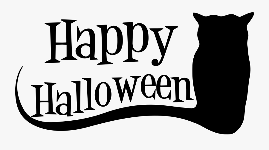 Large Size Of Halloween Cat Clipart Black And White - Happy Halloween Clipart Black And White, Transparent Clipart
