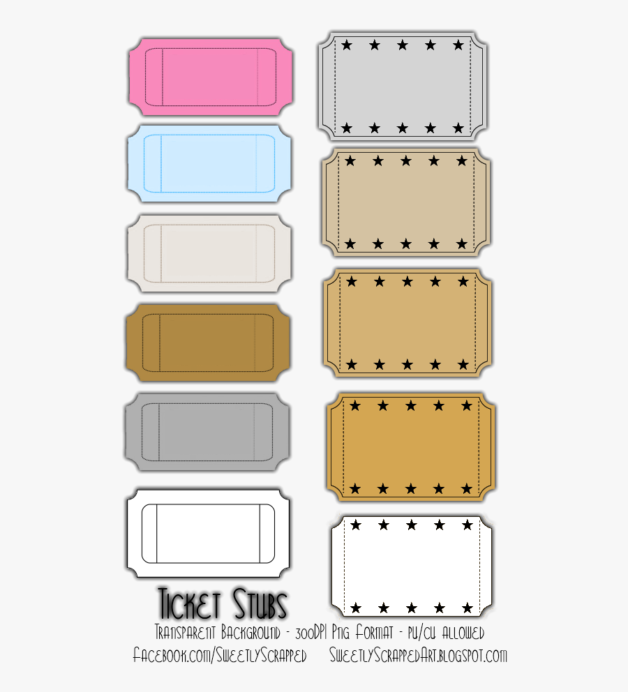 Stub Clipart Ticket Free Clipart On Dumielauxepices - Ticket Template Colored, Transparent Clipart
