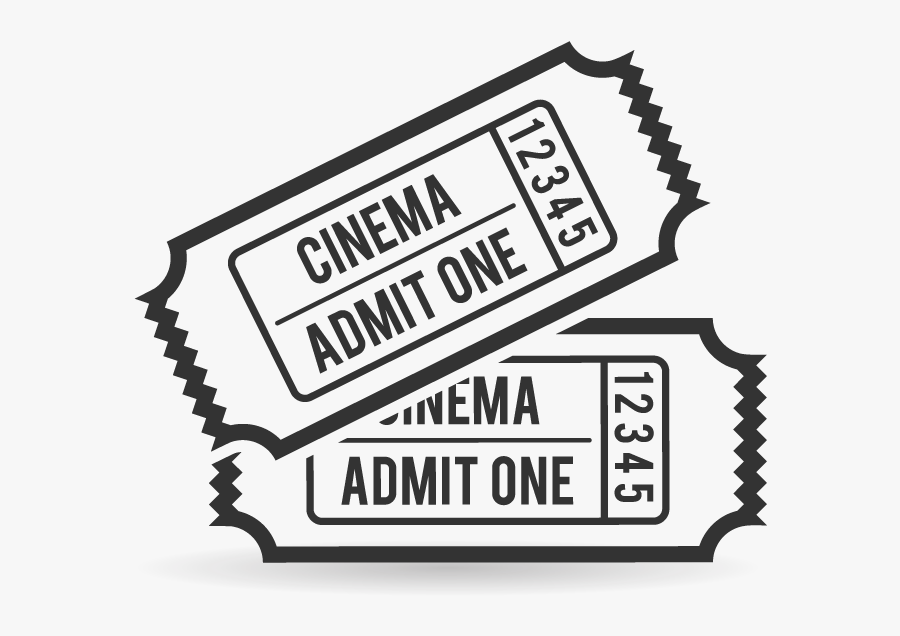 Clip Art Transparent Movie Ticket Clipart Black And - Black And White Movie Ticket Clipart, Transparent Clipart