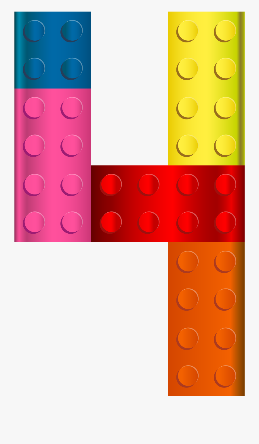 Lego Number Four Transparent Clip Art Image - Clipart Lego Number 4, Transparent Clipart