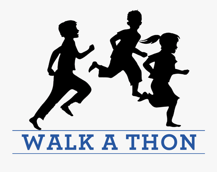 Walk Vector Walkathon - Children Running Silhouette, Transparent Clipart