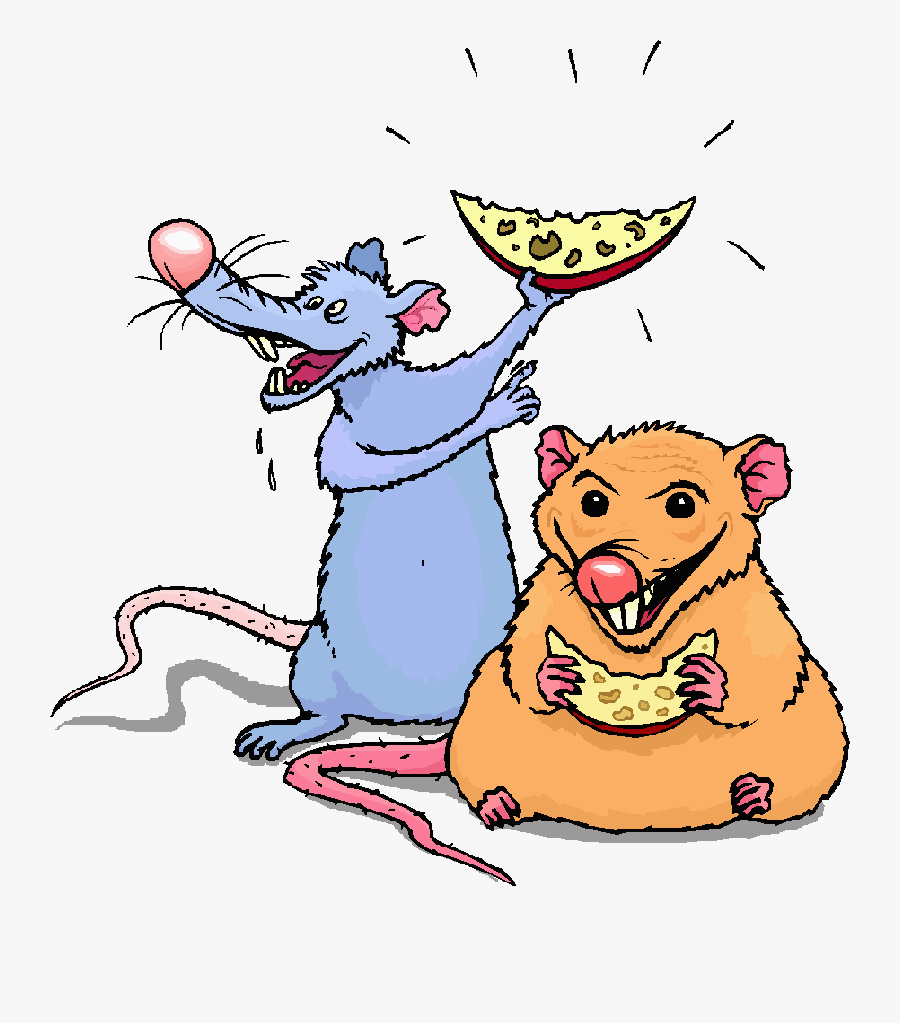 2 Rat Cartoon Clipart Brown Rat Clip Art - Rat Eating Food Cartoon, Transparent Clipart