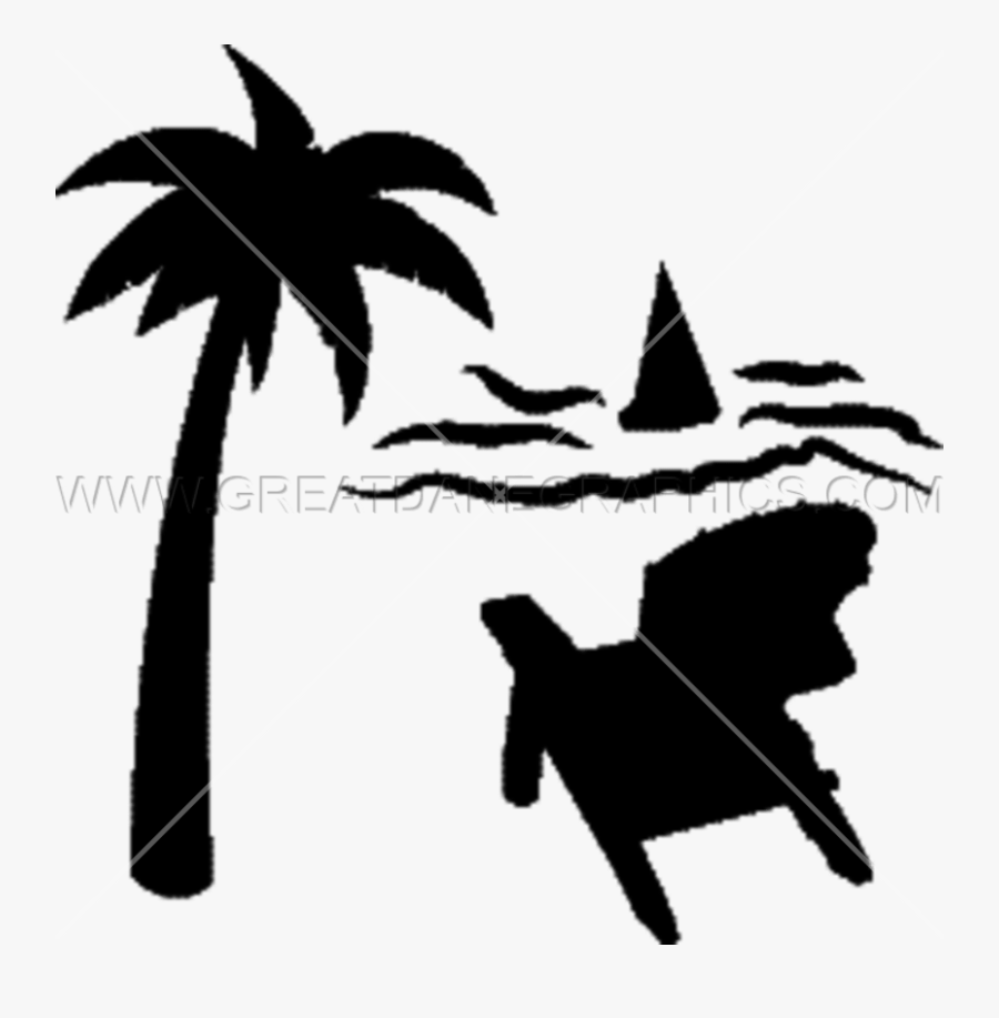 Transparent Pumpkin Clipart Black And White - Beach Chair Under Palm Tree Svg, Transparent Clipart