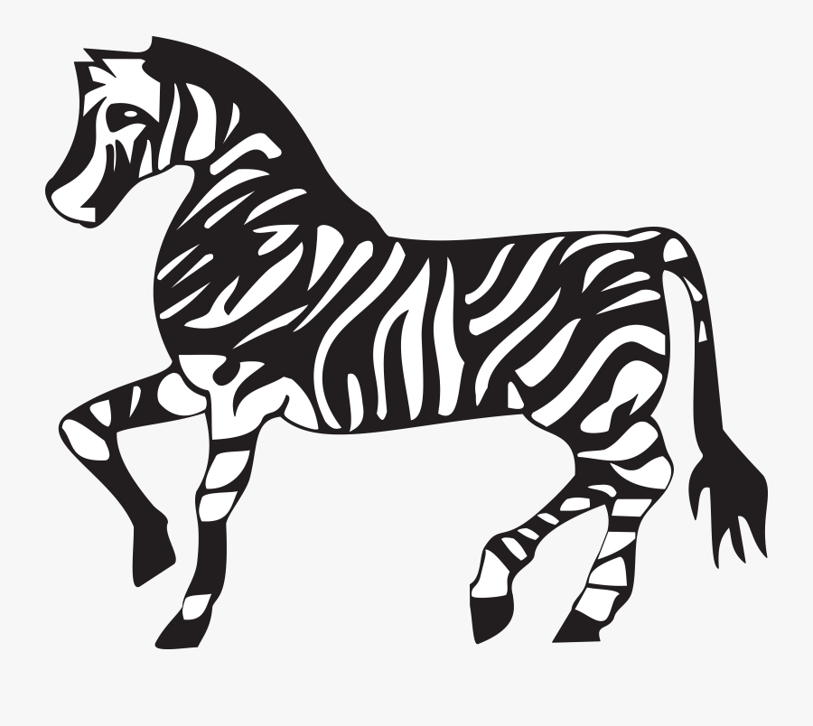 Free Clipart Of A Black And White Walking Zebra - Zebra Hd Clip Art Free, Transparent Clipart