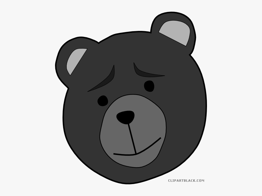 Bear Animal Free Black White Clipart Images Clipartblack - Bear Cartoon Face Sad, Transparent Clipart