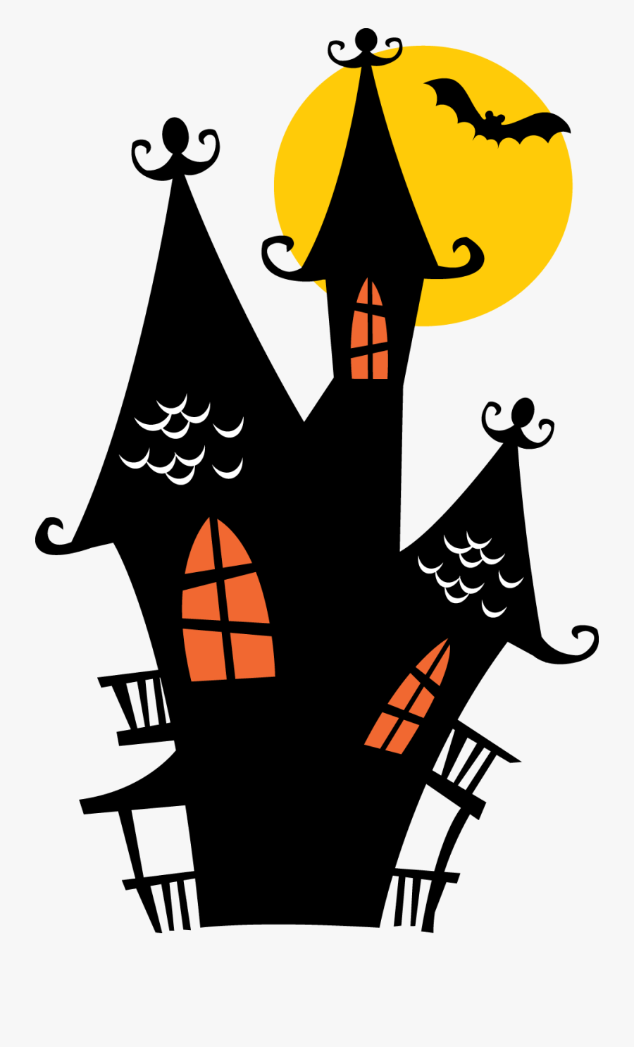 Halloween - Haunted House Silhouette, Transparent Clipart