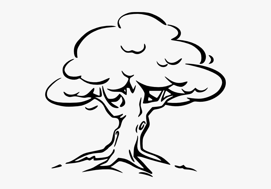 Tree Black & White, Transparent Clipart