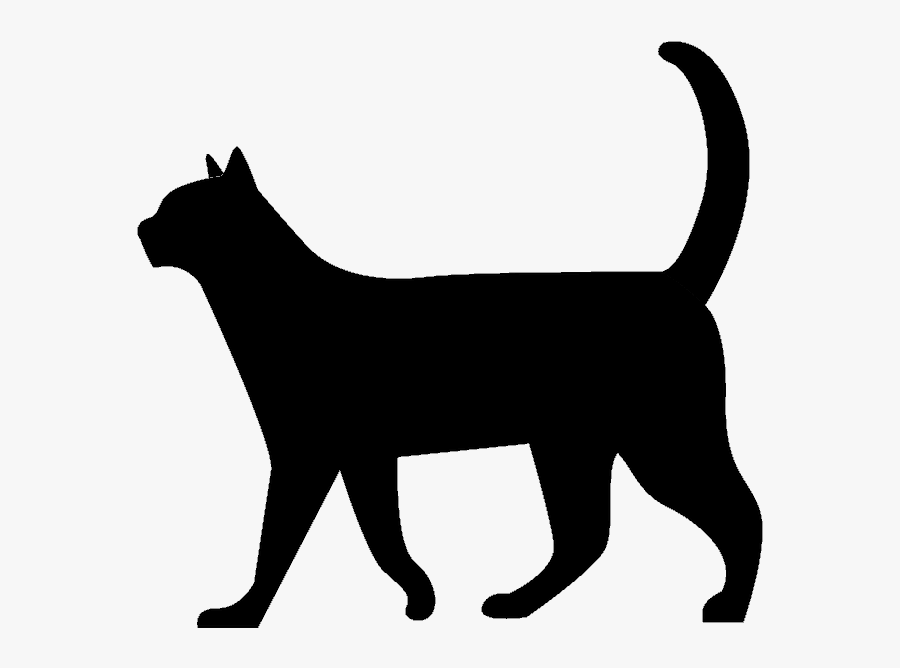 Cat Clipart Walking - Walking Cat Silhouette Png, Transparent Clipart