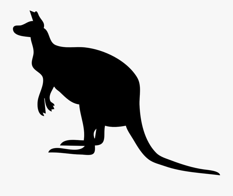 Kangaroo Contour - Zoo Animal Silhouette Png, Transparent Clipart