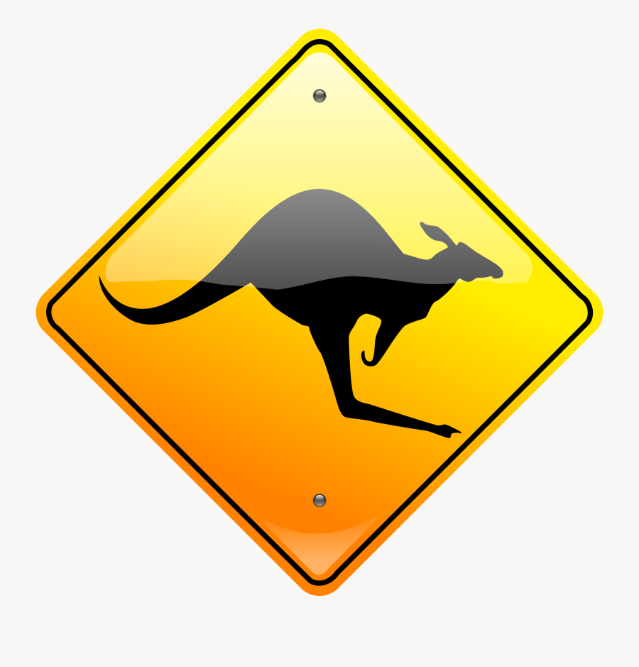 Kangaroo Sign, Transparent Clipart