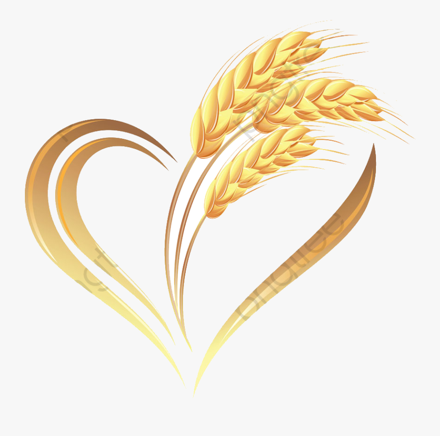 Wheat Clipart Gold Graphics Illustrations Free On Sgci - Trigo No Formato De Coração, Transparent Clipart