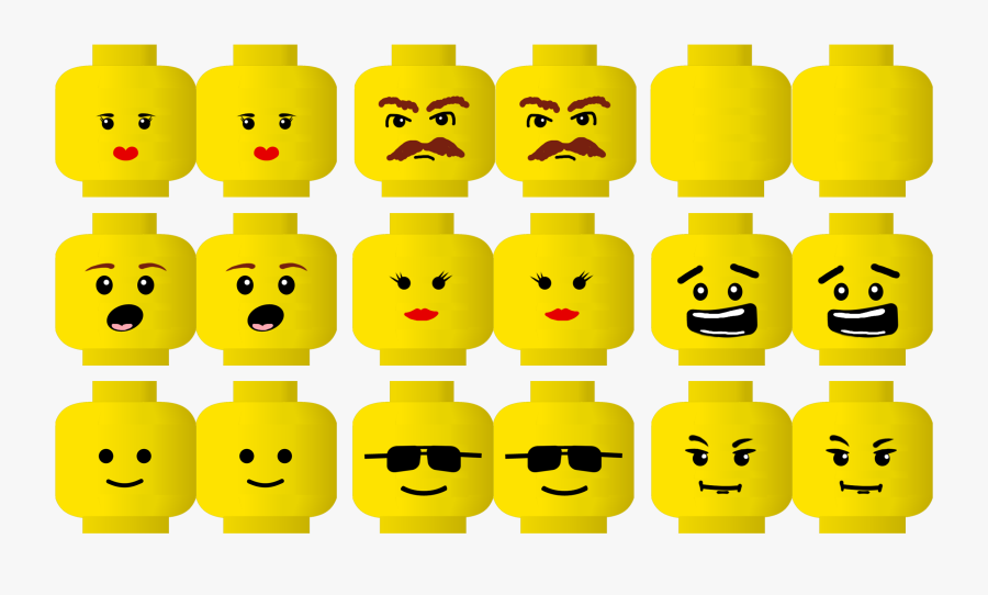 Printable Lego Head Faces, Transparent Clipart