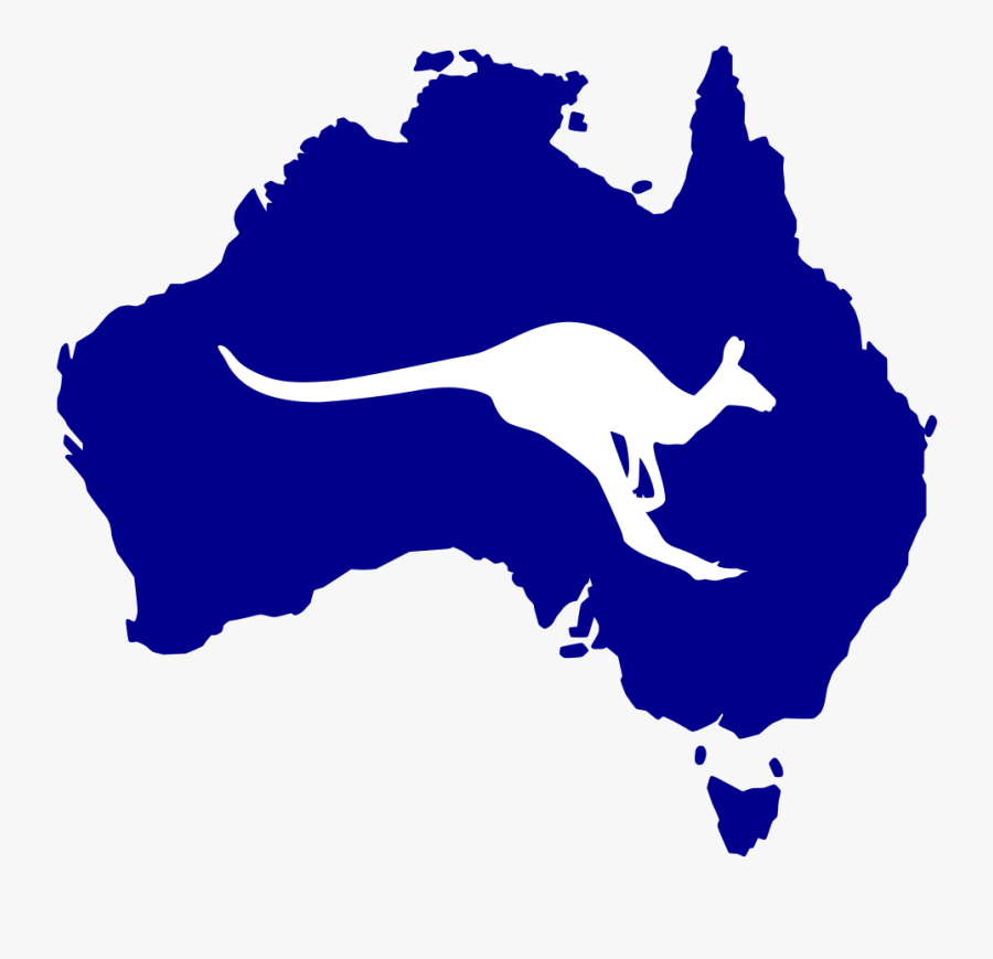 Australia Silhouette With Kangaroo - Australia Silhouette, Transparent Clipart