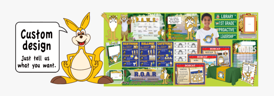 Pbis Posters Kangaroo Mascot Clip Art - Clip Art, Transparent Clipart