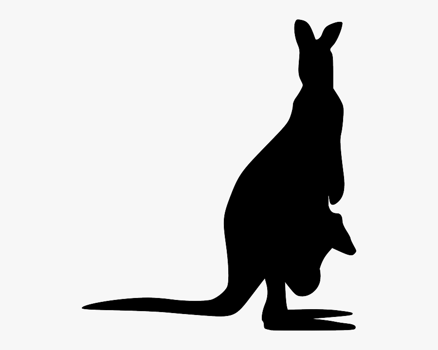 Kangaroo Animal Silhouette Cartoon Kangaroo Art Jumping - Kangaroo Vector, Transparent Clipart