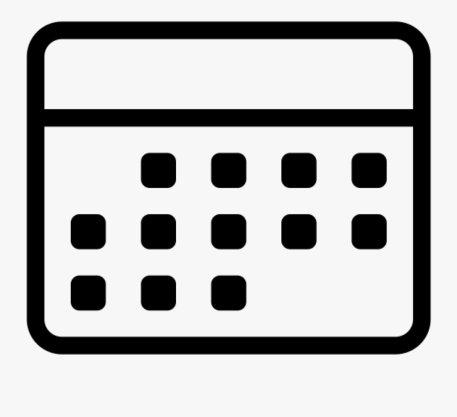 30-day Calendar Of Events - Black And White Calendar Icon, Transparent Clipart