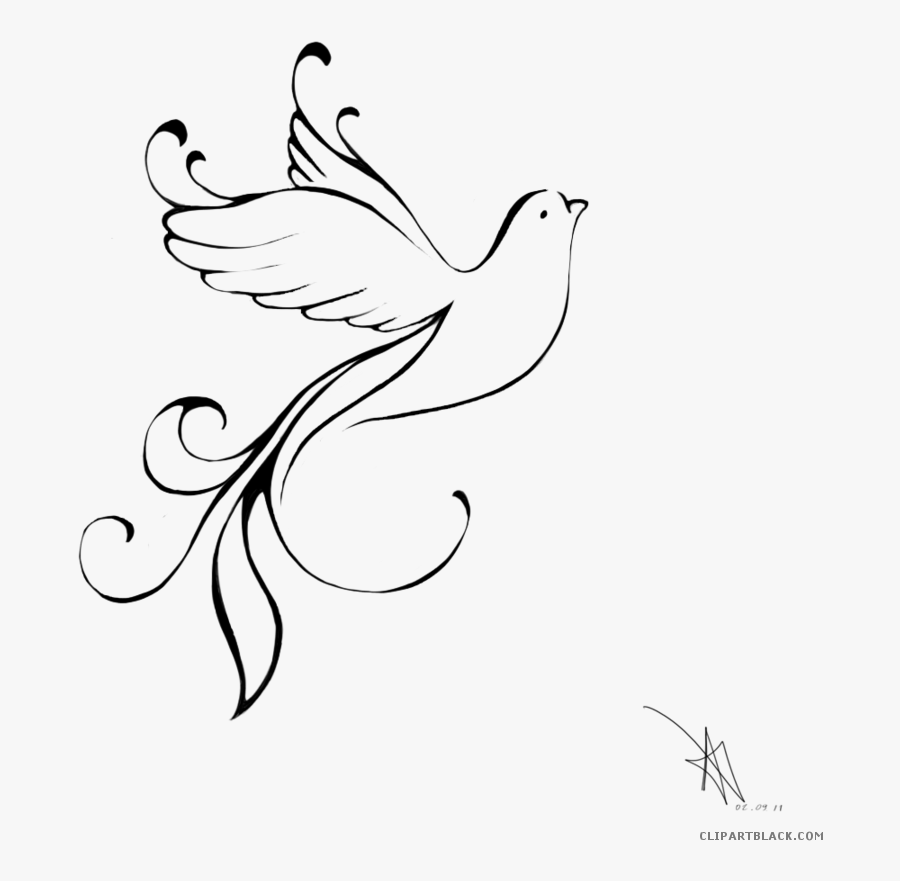 Page 3 Of - Dove Outline Transparent Background, Transparent Clipart