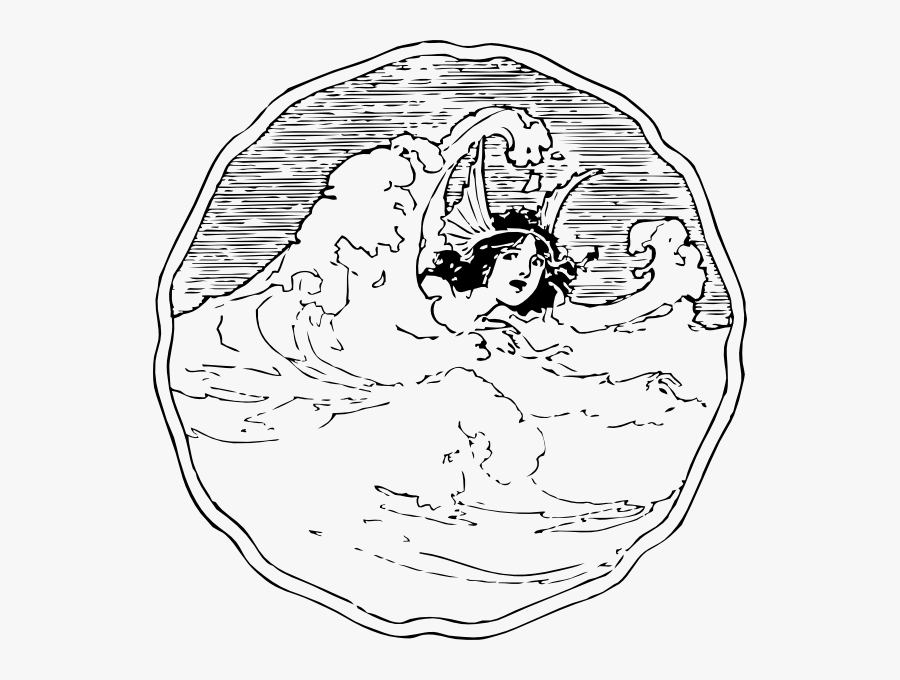 Free Vector Waves Personified Clip Art - Drawing Person In The Ocean, Transparent Clipart