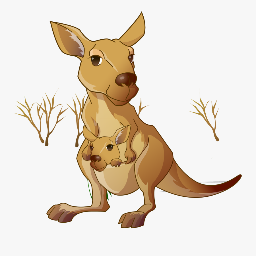 Clip Art Cartoon Kangaroo Pouch 袋鼠 卡通 , Free Transparent Clipart
