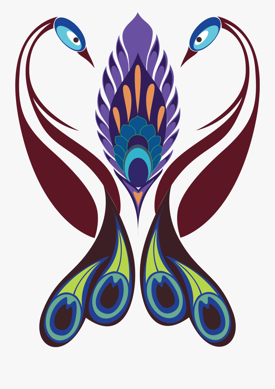 India Feather Clip Art - Peacock Design Vector Png, Transparent Clipart