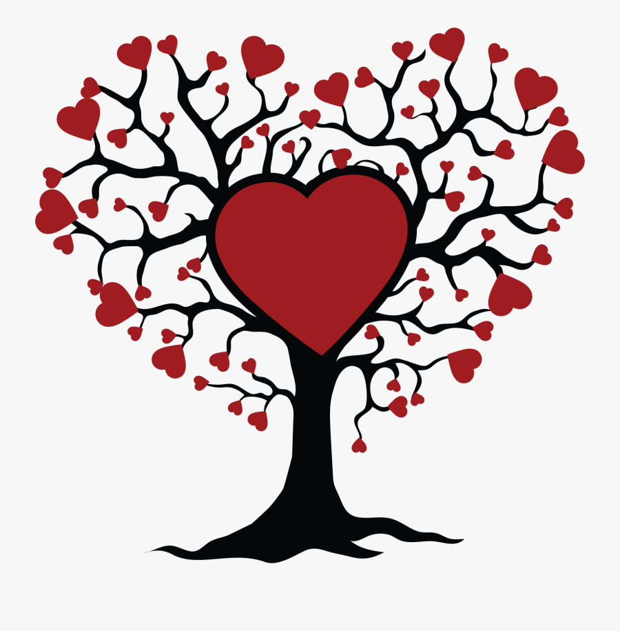 Clip Art Love Tree Clipart - Tree Of Life With Hearts, Transparent Clipart