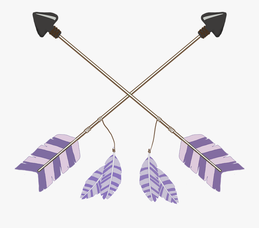Tribal Arrows Purple Crossed - Arrow Feather Png Transparent Background, Transparent Clipart
