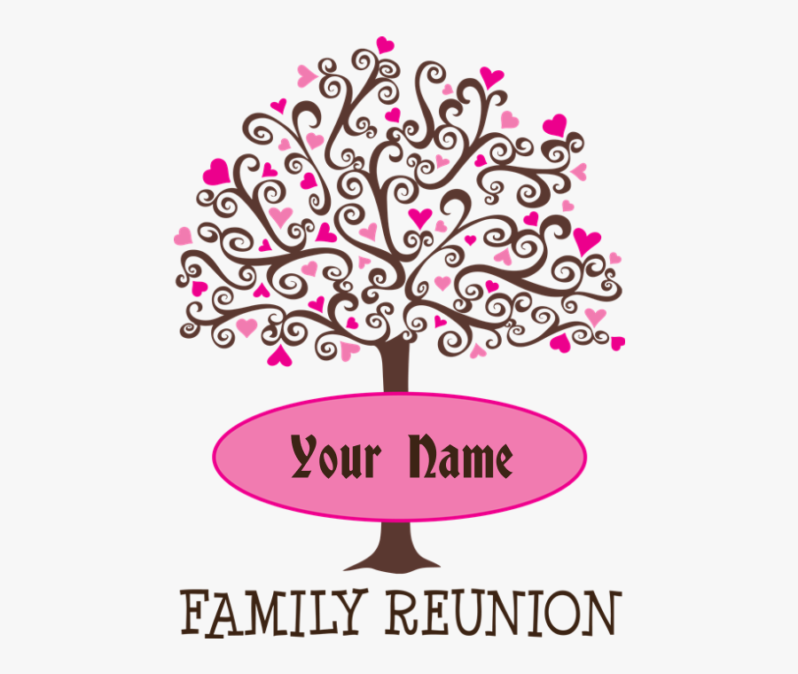 Name Clipart Family Tree - Family Reunion Logo Design Pink ...