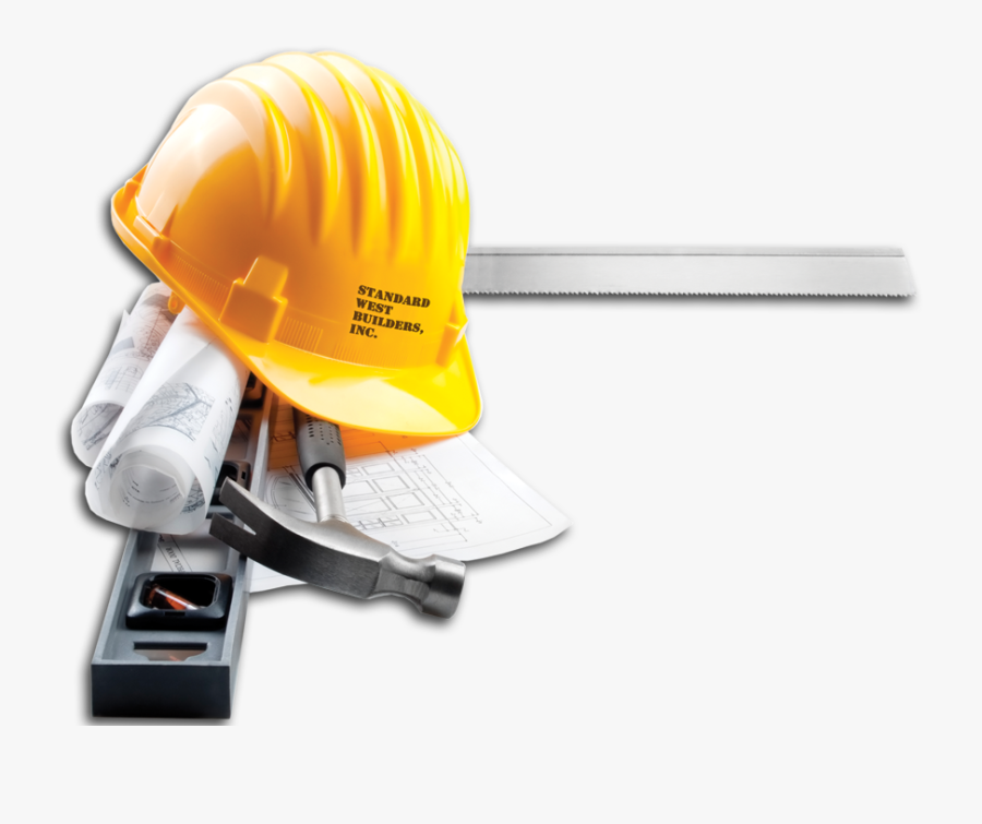Construction Tools Png The Best Of Tool - Hard Hat With Blueprint, Transparent Clipart