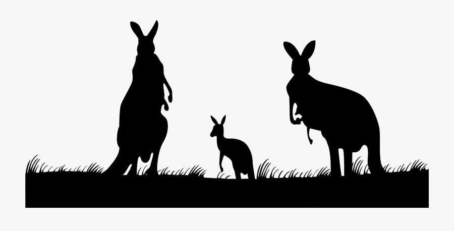 Koala Clipart Silhouette - Kangaroo Family Silhouette, Transparent Clipart