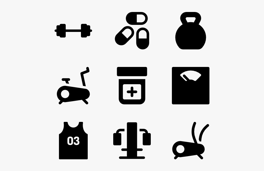 Equipment Icons Free Vector - Icon Gym Equipment Vector, Transparent Clipart