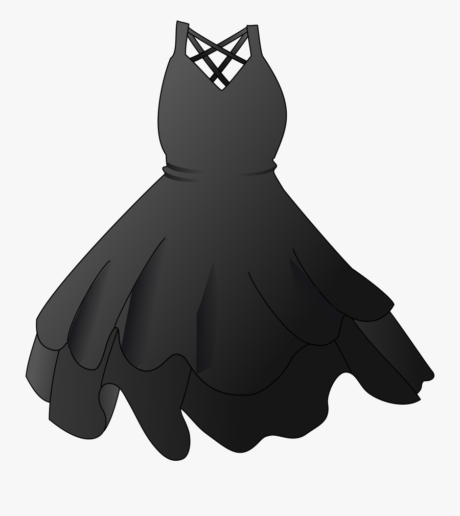 Black Party Dress - Black Dress Clip Art, Transparent Clipart