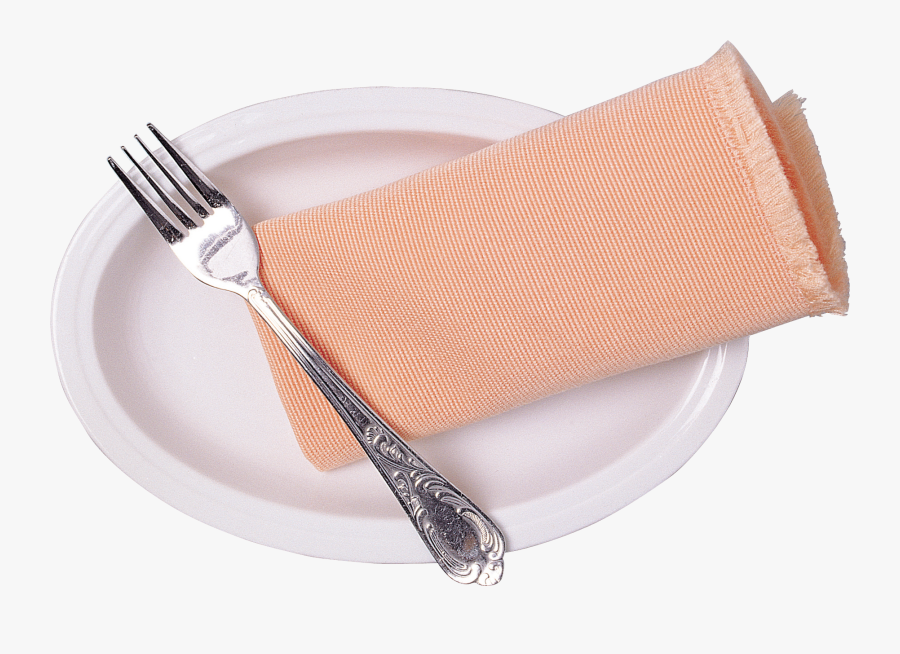 Cooking Clipart Fork Transparent - Plate With Napkin Png, Transparent Clipart