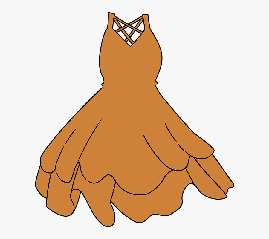 Orange Brown Dress Svg Clip Arts - Dress Clip Art, Transparent Clipart