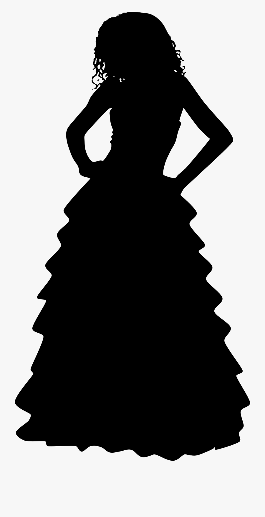 Clipart - Silhouette Of Lady In Gown, Transparent Clipart