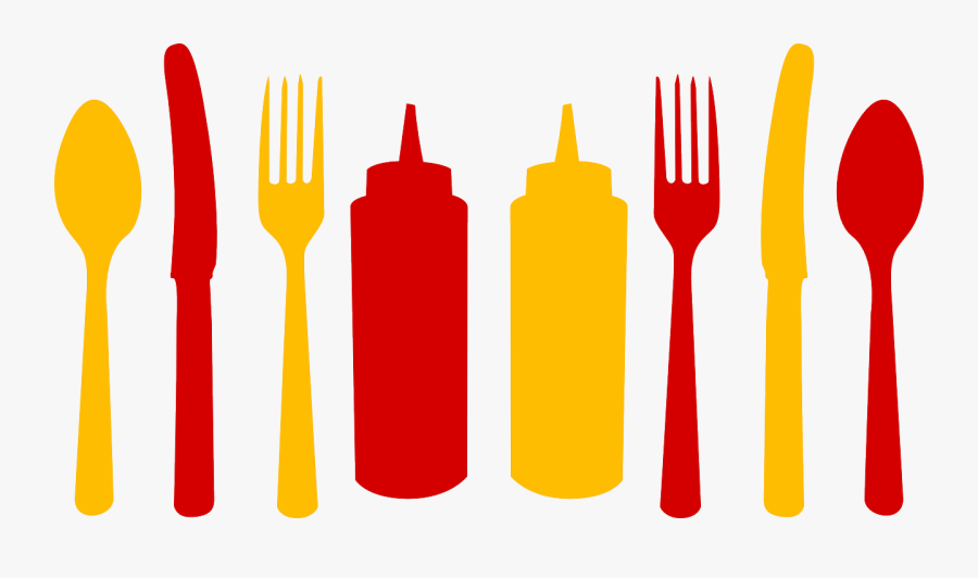 Bar, Ketchup, Cutlery, Spoon, Fork, Knife, Plastic, - Spoon And Fork Border, Transparent Clipart