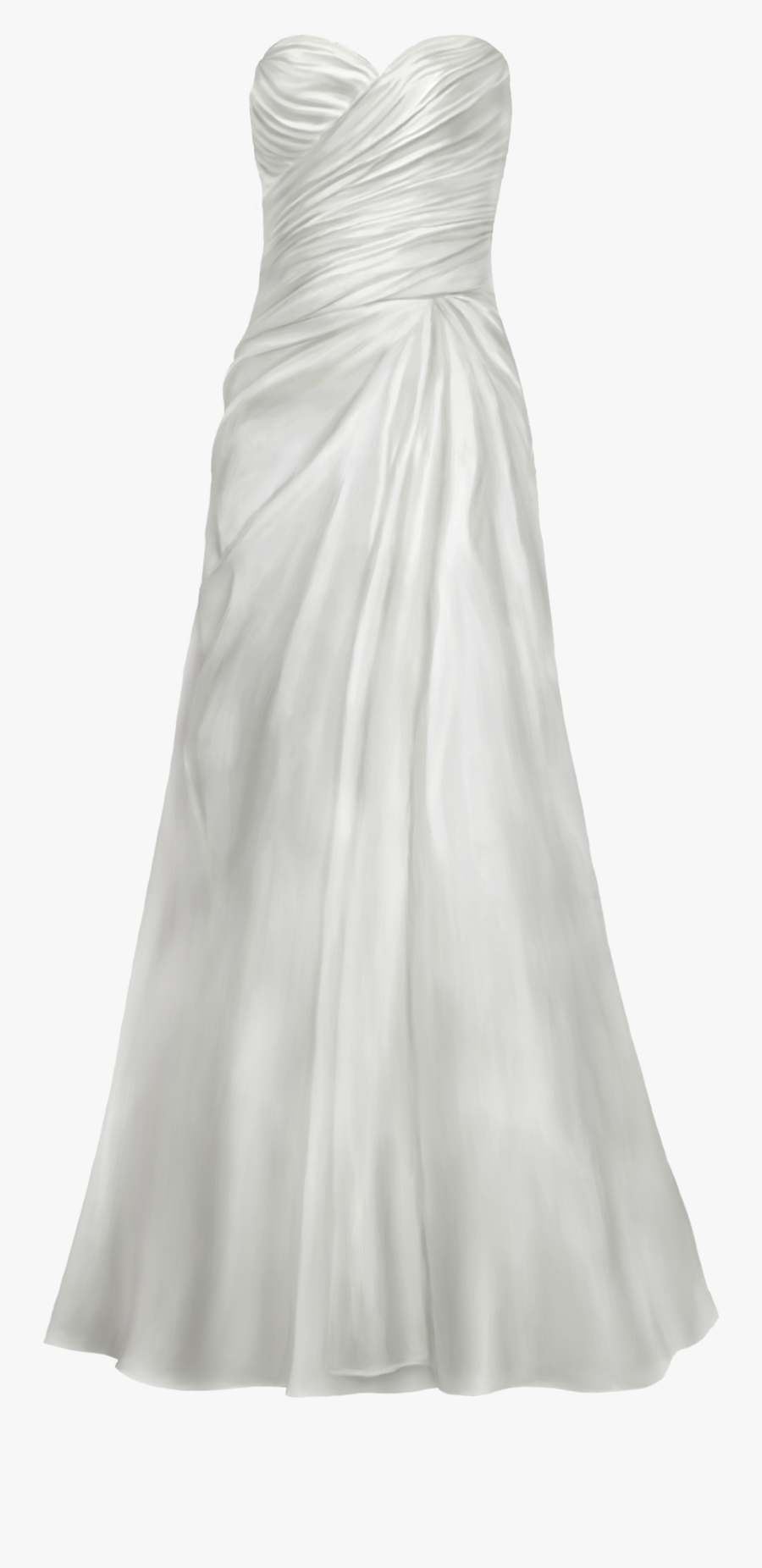 Satin Wedding Dress Png Clip Art - Wedding Dress Transparent Png, Transparent Clipart