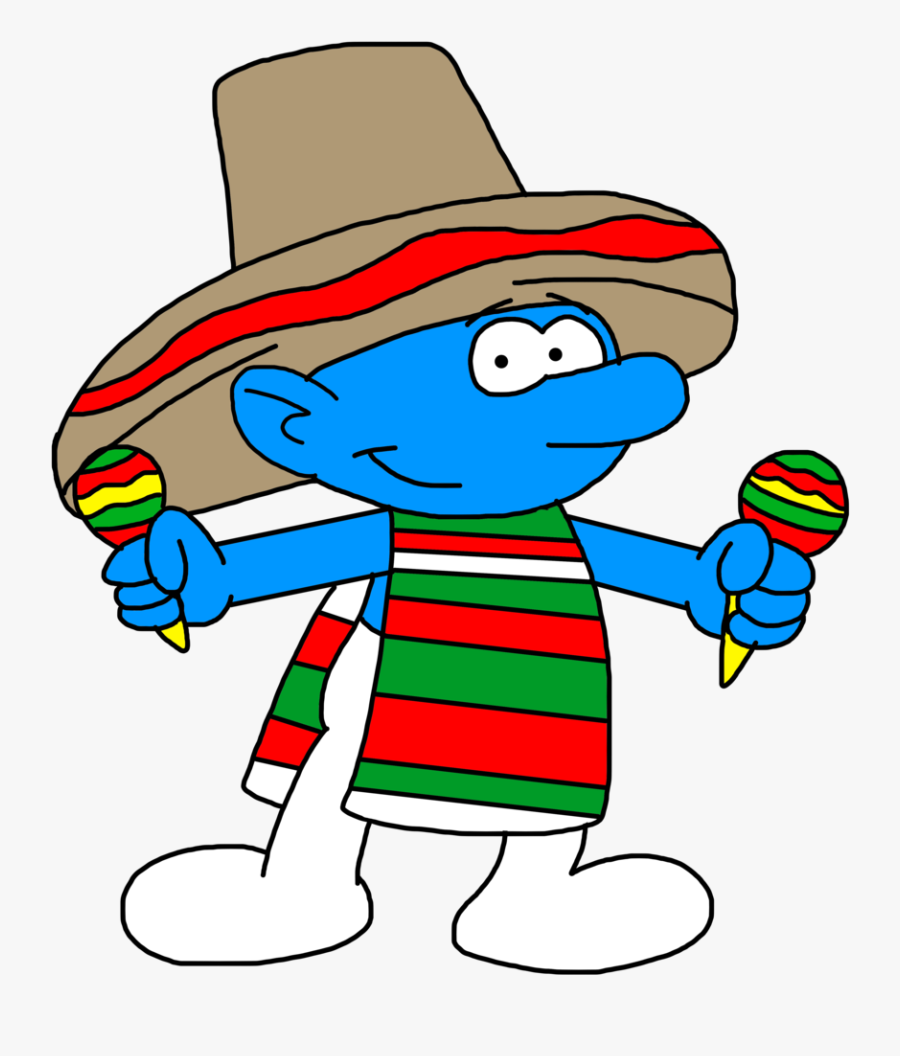 Smurf With Dance Outfit - Smurfs In Mexico, Transparent Clipart